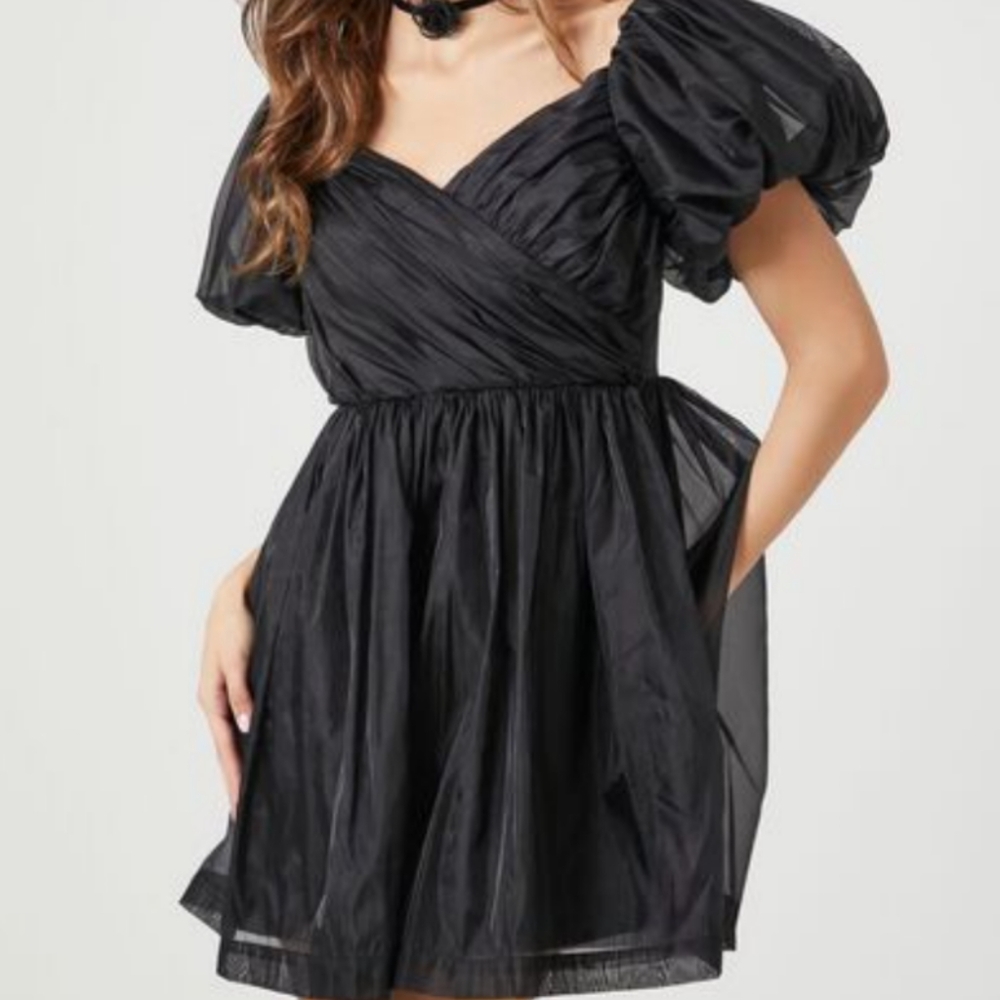 NWT LARGE puff sleeves baby doll dress